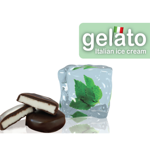 Arctic Peppermint Patty Gelato  A refreshing blend of creamy chocolate and cool mint.