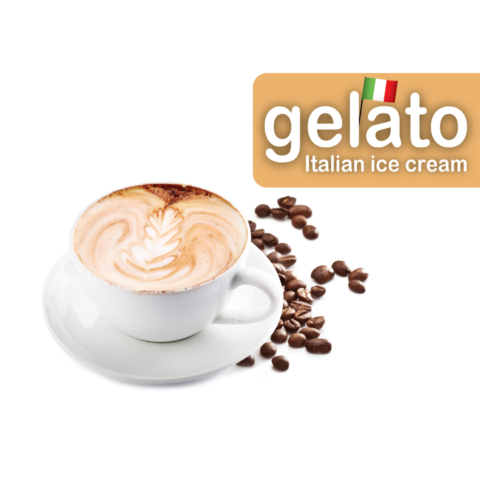 Cappuccino Gelato Natural and artificial flavor With every spoonful, close your eyes. It’s easy to imagine you are sitting in a cafe on a Piazza in Italy.