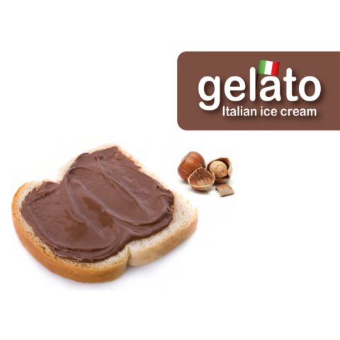 Chocolate Hazelnut Gelato Natural and artificial flavor A classic staple of Gelateria’s across Italy.