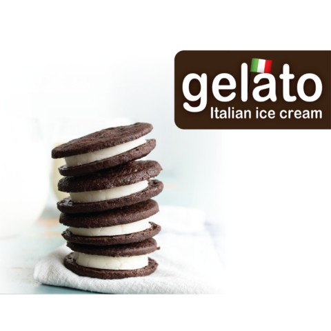 Double Stuff’t Cookies N’ Cream Gelato Natural and artificial flavor A fan favorite because it’s packed with real chocolate wafers and extra vanilla cream filling.