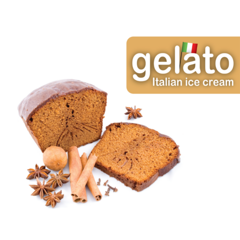 Gingerbread Cinnamon Cake Gelato A delicious, spiced flavor that will satisfy everyone’s cold-weather baked goods craving.