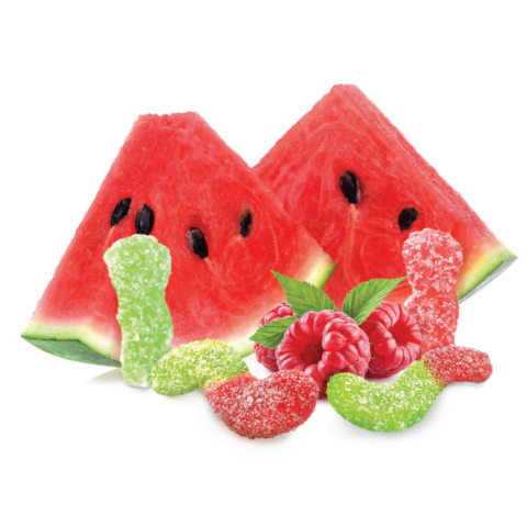 Raspberry Watermelon Sour Candy Get ready to ride a wave of raspberry watermelon wonder! This flavor is an explosion of juicy, mouthwatering sweetness infused with an exhilarating sour twist. *non-dairy